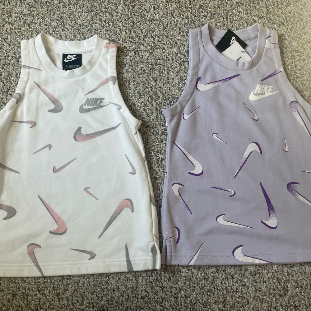 Nike Kids' Tank Tops - White and Lavender